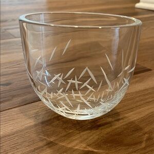 Kate Spade Clear Glass Bowl with White Etchings